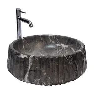 Kemjo Designer Table Top Wash Basin for Bathroom | Counter Top Wash Basin/Sink for Living Room with Pop up Drain (14.56 x 14.56 x 5.31 Inch, CANVAS_06)