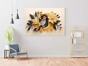 JAI JAGANNATH HANDICRAFT Flower Paintings For Wall Decoration With Frame Canvas Painting For Living Room Bedroom Home Office & Hotels (34 inch x 22 inch CH-FLW-LDP17)