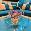 GR handicrafts Metal Geometric Design Vase with Gold Finish - Table Decorative Flower Pot (Moon vase) Size - (25x12x25 CM)