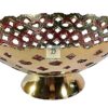 D DECKORISH Brass Designer Fruit Bowl with Shield Jali Pattern – 125 cm Decorative Brass Bowl for Dining Table, Kitchen, and Home Décor