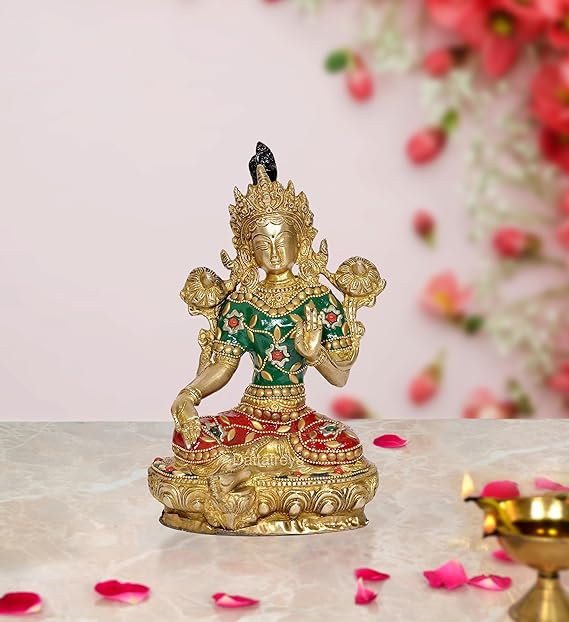 Tara Devi Statue Brass Tibetan Goddess