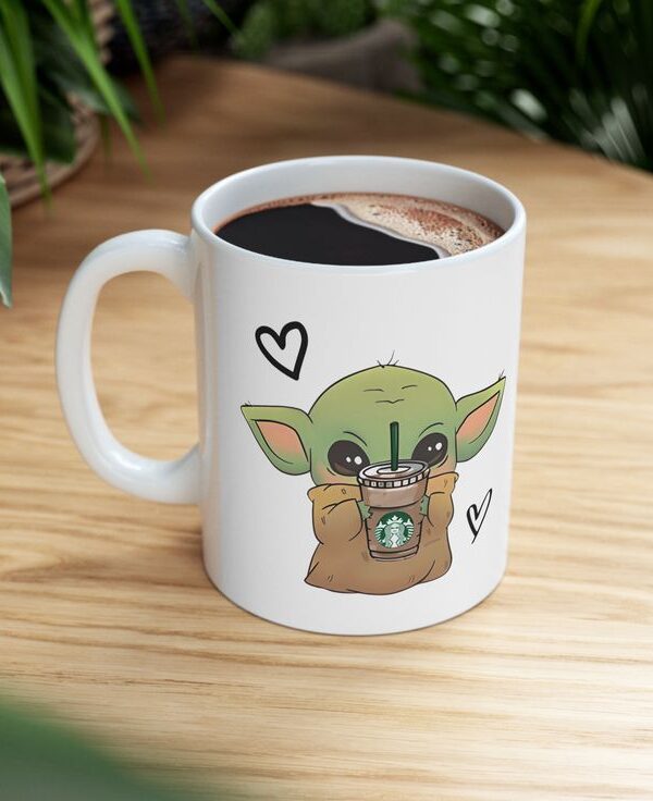 Baby Yoda Best Aunt Ever Coffee Mug, Mothers Day Birthday Gifts for Aunt Auntie Appreciation Present from Niece Nephew, 12oz, White